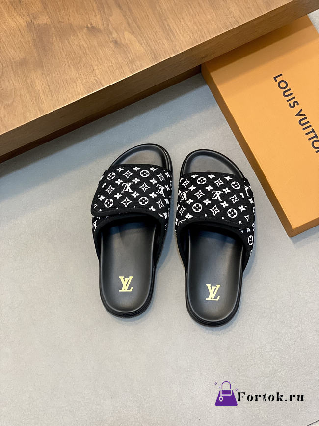 Fortok Louis Vuitton Miami Men Mules Black  - 1