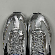 Fortok Golden Goose Marathon sneakers - silver metallic ripstop nylon - black leather star - 4
