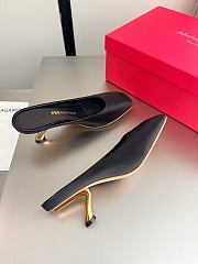 Fortok Ferragamo S-shaped heel mule Black Satin 5cm - 4