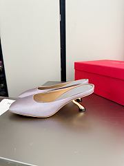 Fortok Ferragamo S-shaped heel mule Purple Satin 5cm - 5