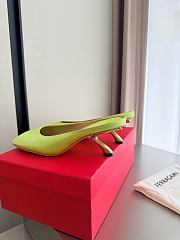 Fortok Ferragamo S-shaped heel mule Neon Green Satin 5cm - 6