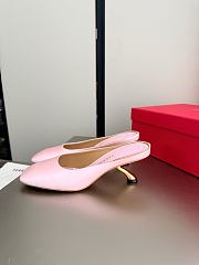 Fortok Ferragamo S-shaped heel mule Pink Satin 5cm - 6