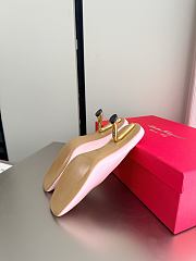 Fortok Ferragamo S-shaped heel mule Pink Satin 5cm - 3