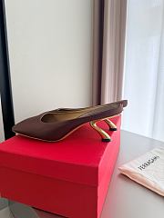 Fortok Ferragamo S-shaped heel mule Brown Satin 5cm - 5