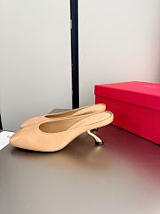 Fortok Ferragamo S-shaped heel mule Beige Lambskin 5cm - 6