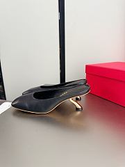 Fortok Ferragamo S-shaped heel mule Black Lambskin 5cm - 6