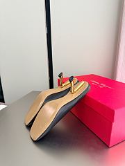 Fortok Ferragamo S-shaped heel mule Black Lambskin 5cm - 5