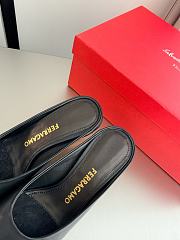 Fortok Ferragamo S-shaped heel mule Black Lambskin 5cm - 3