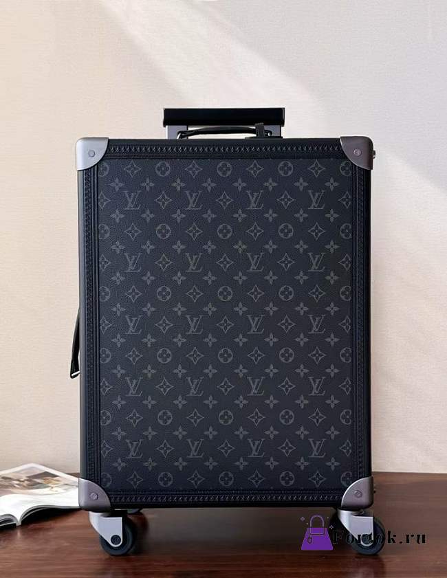 Fortok Louis Vuitton Monogram Rolling Trunk Suitcase Black 55 x 24 x 39cm - 1