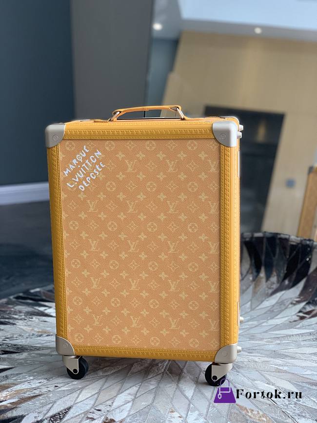 Fortok Louis Vuitton Rolling Trunk Monogram Heritage Canvas Yellow 39x 55x 21cm - 1