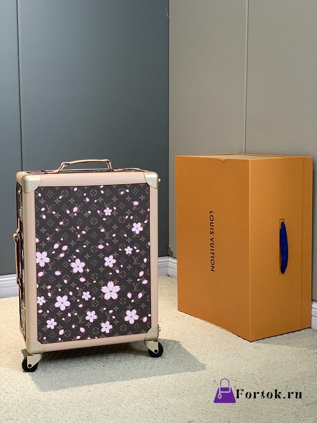 Fortok Louis Vuitton x Takashi Murakami Horizon 55 Rolling Suitcase Cherry Blossom 39x 55x21cm - 1
