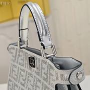 Fortok Fendi Peekaboo ISeeU handbag Silver studded with faux crystal 27×21×11cm - 2