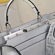 Fortok Fendi Peekaboo ISeeU handbag Silver studded with faux crystal 27×21×11cm - 4