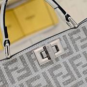 Fortok Fendi Peekaboo ISeeU handbag Silver studded with faux crystal 27×21×11cm - 6