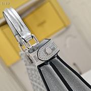 Fortok Fendi Peekaboo ISeeU handbag Silver studded with faux crystal 27×21×11cm - 5