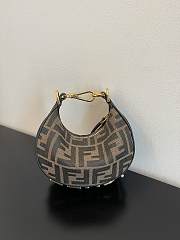 Fortok Fendi Nano Fendigraphy hobo bag Canvas Brown 16.5x14x5cm - 1