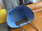 Fortok Fendi Pequin Roll Striped Reversible Tote Bag Blue 35*32*19.5cm  - 3