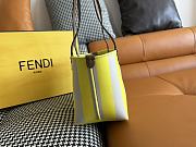 Fortok Fendi Small Pequin Roll Striped Reversible Tote Bag Yellow 23*19.5*15cm - 6