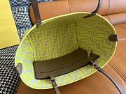 Fortok Fendi Small Pequin Roll Striped Reversible Tote Bag Yellow 23*19.5*15cm - 4