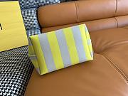 Fortok Fendi Small Pequin Roll Striped Reversible Tote Bag Yellow 23*19.5*15cm - 3