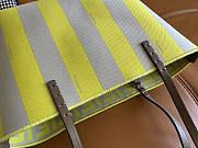 Fortok Fendi Small Pequin Roll Striped Reversible Tote Bag Yellow 23*19.5*15cm - 2