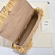 Fortok Fendi Baguette bag Beige FF jacquard fabric tassels 26.5-18-8.5cm - 6