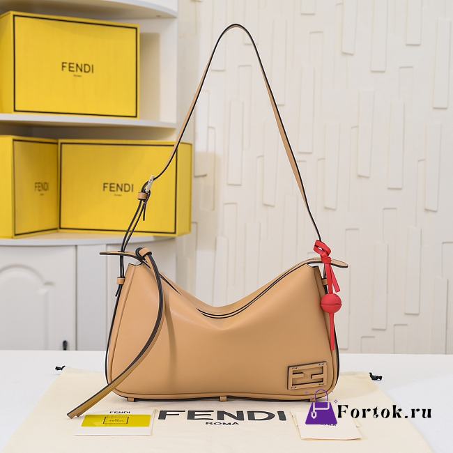 Fortok Fendi Simply Large Shoulder Bag Nude Beige 34.5x4.5x20cm - 1