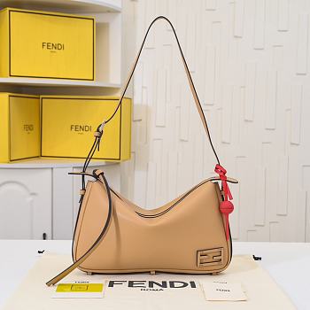 Fortok Fendi Simply Large Shoulder Bag Nude Beige 34.5x4.5x20cm