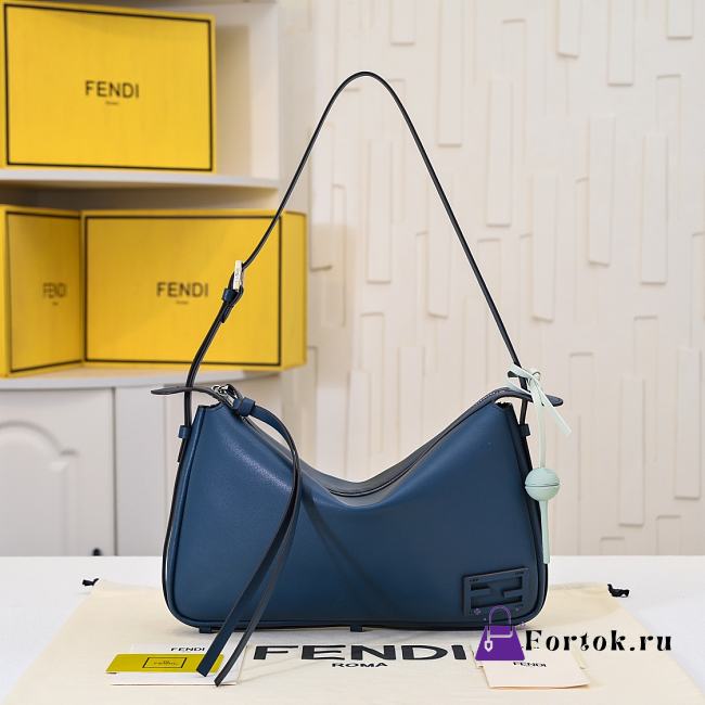 Fortok Fendi Simply Large Shoulder Bag Navy Blue 34.5x4.5x20cm - 1