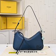 Fortok Fendi Simply Large Shoulder Bag Navy Blue 34.5x4.5x20cm - 1