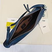 Fortok Fendi Simply Large Shoulder Bag Navy Blue 34.5x4.5x20cm - 5