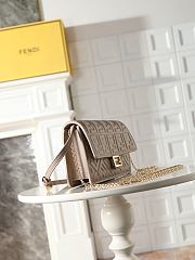 Fortok Fendi Baguette Continental Wallet on Chain  Leather Ebony 21x5x11.5cm - 6