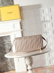 Fortok Fendi Baguette Continental Wallet on Chain  Leather Ebony 21x5x11.5cm - 2