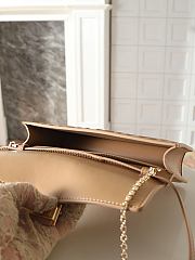 Fortok Fendi Baguette Continental Wallet on Chain Leather Brown 21x5x11.5cm - 5