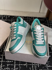 Fortok Jimmy Choo 26ss Florent Glitter Trainer Teal - 3