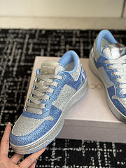 Fortok Jimmy Choo 26ss Florent Glitter Trainer Blue - 3