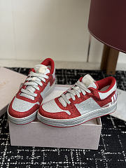 Fortok Jimmy Choo 26ss Florent Glitter Trainer Red - 5
