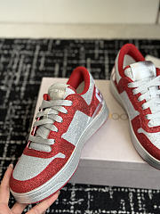 Fortok Jimmy Choo 26ss Florent Glitter Trainer Red - 4