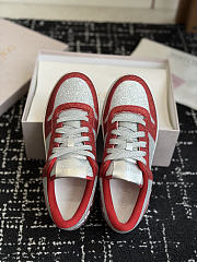 Fortok Jimmy Choo 26ss Florent Glitter Trainer Red - 3
