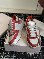 Fortok Jimmy Choo 26ss Florent Glitter Trainer Red - 2
