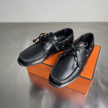 Fortok Hermes Member Loafer Smooth Leather Black 