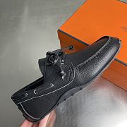 Fortok Hermes Member Loafer Calfskin Leather Black  - 5