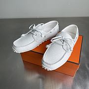 Fortok Hermes Member Loafer Calfskin Leather White - 1