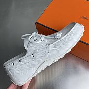 Fortok Hermes Member Loafer Calfskin Leather White - 4