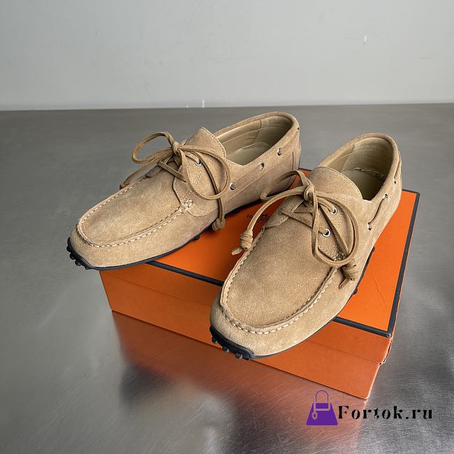 Fortok Hermes Member Loafer Suede Brown 01 - 1