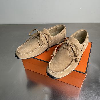 Fortok Hermes Member Loafer Suede Brown 01