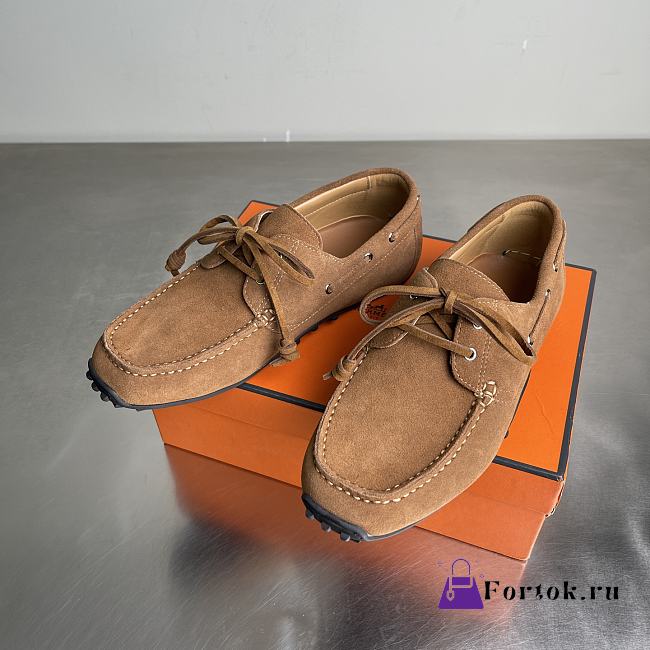 Fortok Hermes Member Loafer Suede Brown 02 - 1