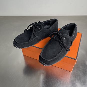 Fortok Hermes Member Loafer Suede Black