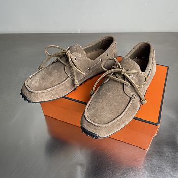 Fortok Hermes Member Loafer Suede Brown 04