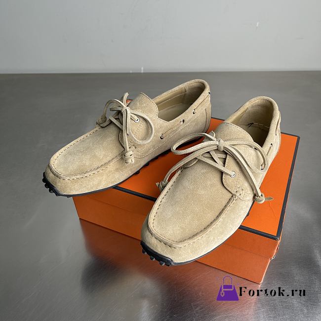 Fortok Hermes Member Loafer Suede Brown 05 - 1